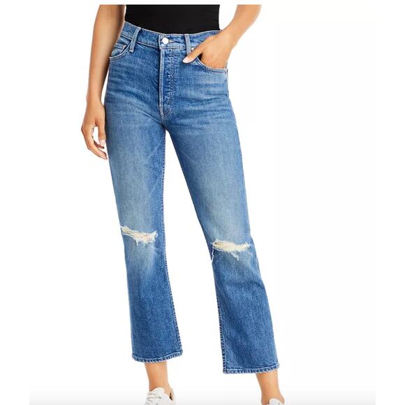 MOTHER The Tomcat Distressed Crop Jeans in Playing with Scissors - Picture 1 of 5